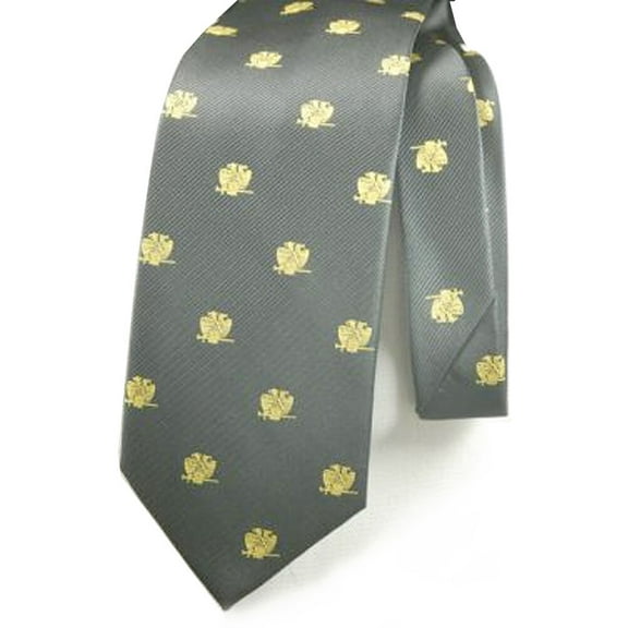 Scottish Rite 32nd Masonic Neck Tie Black Background. Double Eagle Polyester Tie
