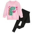 thumbnail image 2 of FEDPOP Girls Graphic Clothes Valentines Tops & Leggings Outfit Clothing Set 4T, 2 of 7