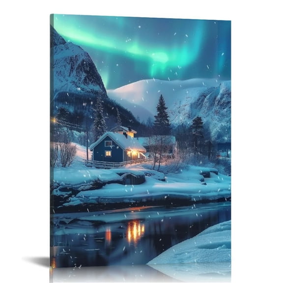 EastSmooth Wall Decorations For Living Room Canvas Wall Art For Bedroom Aurora Landscape Wall Pictures Stretched And Framed Wall Office Wall Decor Walls Ready To Hang For Room Home Decor Art