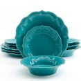 thumbnail image 6 of The Pioneer Woman Paige 12-Piece Dinnerware Set, Turquoise, 6 of 7