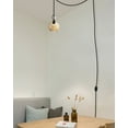 thumbnail image 3 of Kiven Plug in Pendant Light,Modern Hanging Light with Amber Glass Shade, Dimmable Ceiling Pendant Light for Hallway Foyer Kitchen Island Bedroom , E26 Base, 3 of 7