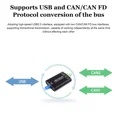 thumbnail image 2 of USB to CAN FD Interface Converter CAN Bus Data Analyzer Communication Module, 2 of 8
