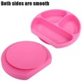 thumbnail image 4 of Toddler Divided Plate - Silicone Toddler Divided Plates Diy Complementary Food Placemat Suction Cup For Baby Kids(Pink), 4 of 5