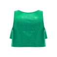 thumbnail image 4 of TSSOE Kids Girls Sparkly Metallic Ruffle Modern Hip Hop Jazz Ballet Dance Vest Stage Performance Tank Crop Tops Dancewear Green 2-6, 4 of 5