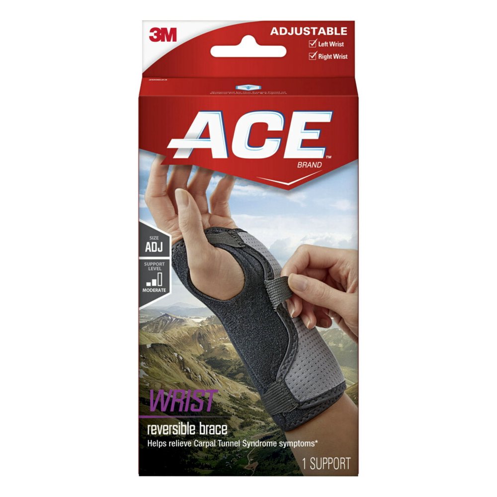 ACE Brand Splint Wrist Brace, Reversible, Adjustable, One Size
