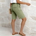 thumbnail image 5 of VBVC Women's Drawstring Wide Leg Shorts,Breathable Knee-Length Pants For Women,Ladies Work Beach Trousers with Pockets,Army Green,S-2XL, 5 of 7