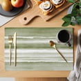 thumbnail image 2 of Sage Green Stripes Placemats Set of 4, Watercolor Gradient Abstract Striped Placemats for Dining Table, Place Mats for Kitchen Tabletop, Waterproof Wipeable Dining Table Mats Set, 2 of 9