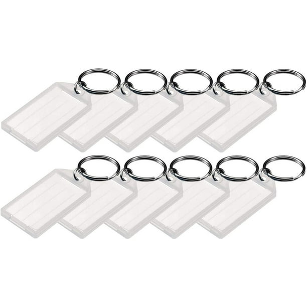 Lucky Line 6051010 Clear Plastic ID TAG with Key Ring 10PACK