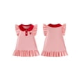 thumbnail image 2 of BemeyourBBs Toddler Baby Girls Summer Ruffled Dress 12 18 24 Months 2 3 4 5 Years Avocado Sunflower Tulip Strawberry Embroidered Buttons Fly Sleeve Casual Dress, 2 of 9