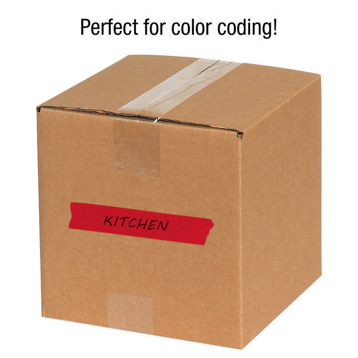 Tape Logic 1/4" x 60 Yards Masking Tape Red 12 Rolls (T93100312PKR)