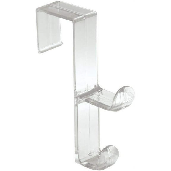 InterDesign Over Door Organizer Hook for Coats, Hats, Robes, Clothes or Towels  Double Hook, Clear