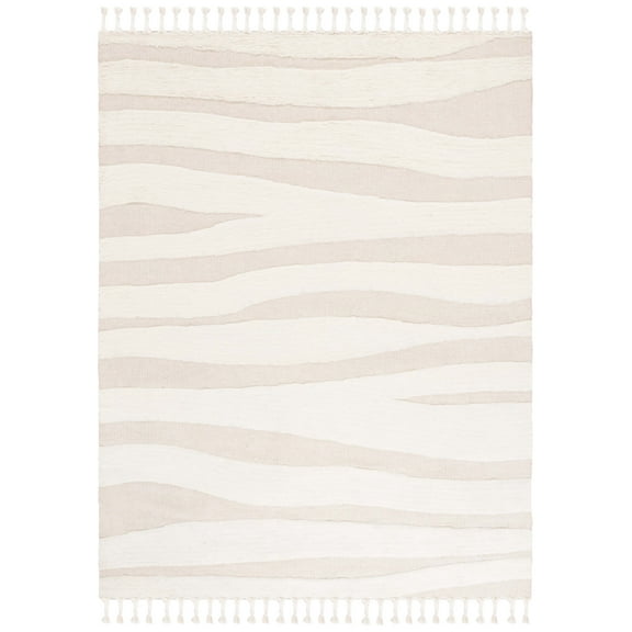 SAFAVIEH Casablanca Seth Wavy Striped Area Rug, Ivory/Beige, 8' x 10'