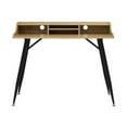 thumbnail image 3 of Pemberly Row Wood Writing Desk with Storage Hutch in Black/Ash, 3 of 15