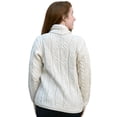 thumbnail image 2 of Aran Woollen Mills Cable Knitted Shawl Cardigan Sweater 100% Premium SuperSoft Merino Wool Women`s Jacket Made in Ireland, 2 of 6