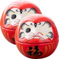thumbnail image 1 of 2pcs Ceramic Daruma Doll Daruma Statue Desktop Ornaments Holiday Home Decor, 1 of 7