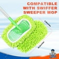 thumbnail image 4 of DR DAPPER Reusable Mop Pads Compatible with SwifferSweeper Mop, Washable Dry Sweeping Cloths for Sweeper Mop Floor Cleaning, 3 Pack, Green(Mop is Not Included), 4 of 6
