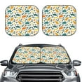 thumbnail image 2 of Goofa Dinosaurs and Tropical Leaves Pattern 2 Piece Car Windshield Sun Shade Foldable | Front Windshield Shade for Sun, Heat and UV Rays | Sunshade for Car Front Window-, 2 of 7
