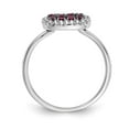 thumbnail image 2 of 14K White Gold Ring Band Gemstone Ruby Round Red Diamond, 2 of 3