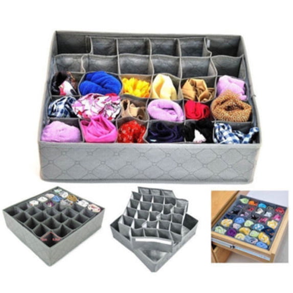 Home Storage Box 30 Cells Foldable Bamboo Charcoal Underwear Socks Organizer