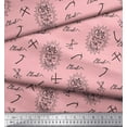 thumbnail image 3 of Soimoi Pink Cotton Poplin Fabric Hardware Tools & Text Printed Craft Fabric by the Yard 56 Inch Wide, 3 of 5