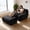 Black, variant on WHGBJA Lazy Sofa Lounge Chair with Footstool, Adult Bean Bag Chair Comfy Accent Chair for Reading Nook Living Room Bedroom, Black