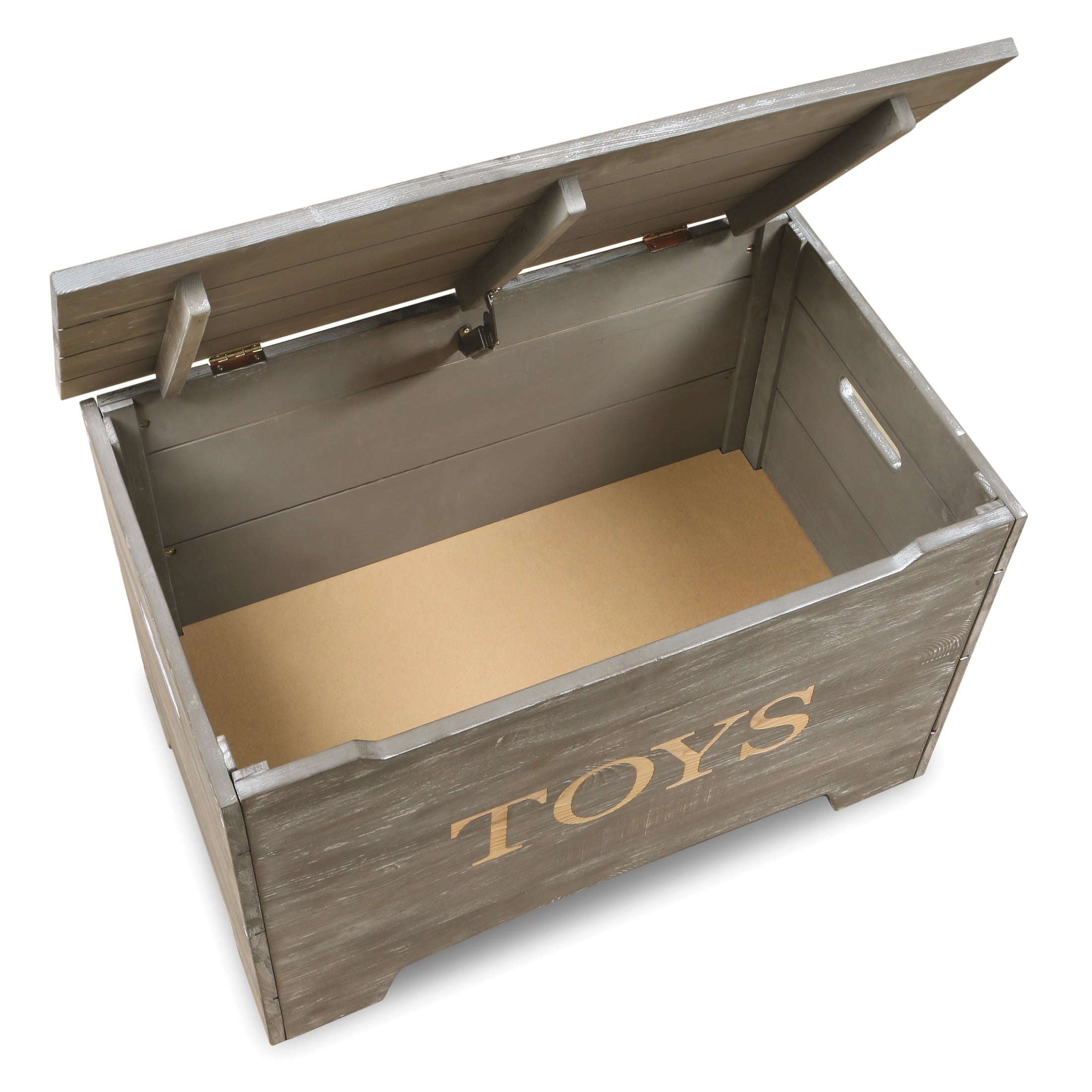 Badger Basket Children's Solid Wood Rustic Toy Box 3.3 Cu ft. - Vintage Gray