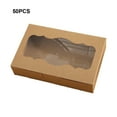 thumbnail image 3 of Injueey Caja de galletas asequible, embalaje ecológico para golosinas deliciosas, caja de embalaje para magdalenas Cocina y Comedor Papel kraft de 10*6*2 pulgadas, 3 of 6