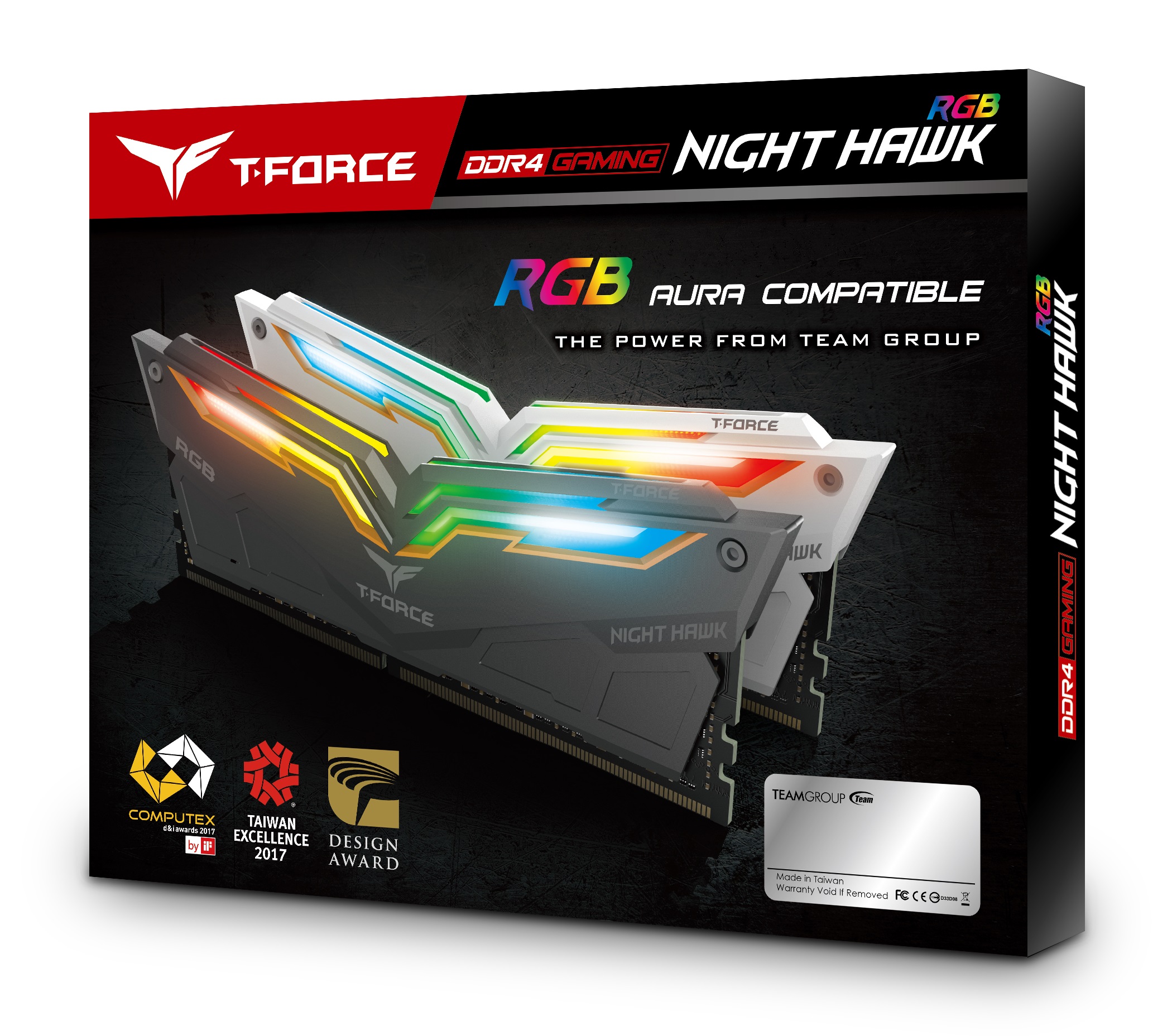 16GB Team T-Force Night Hawk RGB DDR4 3200MHz PC4-25600 CL16 Dual Channel Kit (2x 8GB)