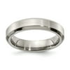 Solid Titanium Men's Matte Brushed Finish and Beveled 5mm Ring Comfort-Fit Band Size 8.5