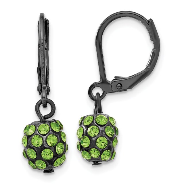 Boucles d'Oreilles Pendantes en Verre Vert Plaqué Pierre 1928
