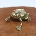 thumbnail image 5 of Old Solid Brass Frog Figurine Office Decoration Animal Statue Frog Statuette Toy, 5 of 9