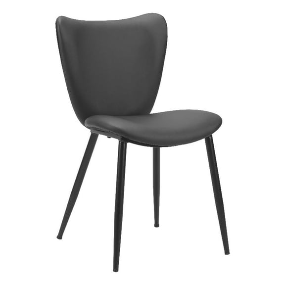 Pemberly Row Contemporary Engineered Wood Dining Chair Black