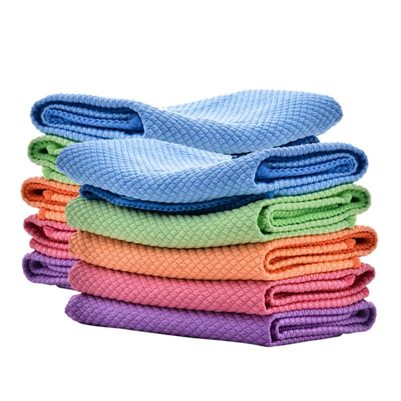 Sutowe 5/10pcs Microfibre Dish Towels Tea Towels Bar Towels Lint-Free Cleaning Cloth Reusable Kitchen Towels Wipes Soft Dishcloths for Mirror Glass Tableware Screen Window