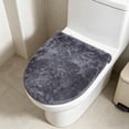 thumbnail image 5 of Soft Plush Toilet Lid Cover for Bathroom, Machine Washable Toilet Seat Covers, Fits Most Round Elongated and Oblong Lids, Easy Installation& Cleaning Dark Gray 1Pcs, 5 of 5