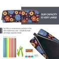 thumbnail image 5 of Cauagu Leaves Flower Print Leather Pencil Pen Case - Stationery Bag Portable Stationery Bag Big Capacity Pencil Pouch Cosmetic Organizer Bag for Men & Women, 5 of 7