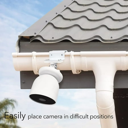 Wasserstein - Gutter Mount for Google Nest Cam (Battery) - White