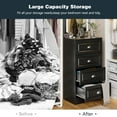 thumbnail image 5 of Walsunny 4 Drawer Black Vertical Dresser Modern Storage Cabinet with Handle-Drawer Chest Wood Organizer for Living Room, 5 of 9