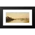 thumbnail image 2 of Stanislas Lépine 14x8 Black Modern Framed Museum Art Print Titled - La Seine Ahead of Saint-Denis (1869), 2 of 5