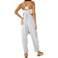 thumbnail image 4 of Xuanfei Women Solid Color V Neck Sleeveless With Pockets Casual Jumpsuit Romper, 4 of 7
