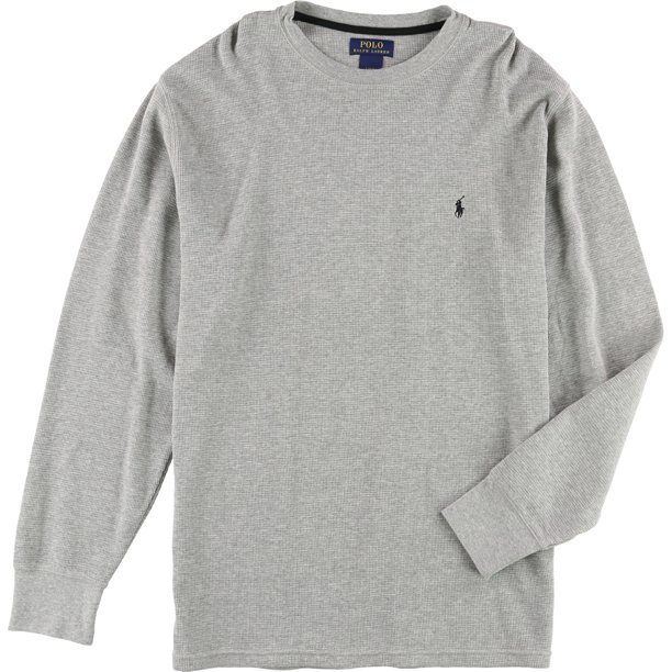 Camisa de pijama térmica con textura Ralph Lauren para hombre, gris, grande