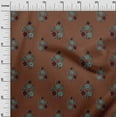 thumbnail image 2 of oneOone Polyester Lycra Fabric Leaves & Floral Block Printed Fabric 1 Yard 56 Inch Wide, 2 of 5