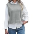 thumbnail image 3 of Sleeveless Women Bow Tie Casual Knit Sweater Tank Tops Crop Vest, 3 of 6