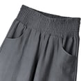 thumbnail image 6 of Sexlip Women's Pants All Season loose fit wide leg elastic waist smocked waist solid color with pockets casual Gray XL, 6 of 8