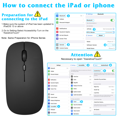 thumbnail image 2 of Bluetooth Mouse, Rechargeable Wireless Mouse for Lenovo Tab 4 8 Plus Bluetooth Wireless Mouse Designed for Laptop / PC / Mac / iPad pro / Computer / Tablet / Android - Black, 2 of 7