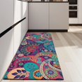 thumbnail image 4 of Purple Pioneer Flower and Paisley Pattern Kitchen Rug Mat,Kitchen Runner Rugs Non Skid Washable,Decorative Kitchen Floor Mats for Kitchen,Sink,Laundry,17"X47", 4 of 5