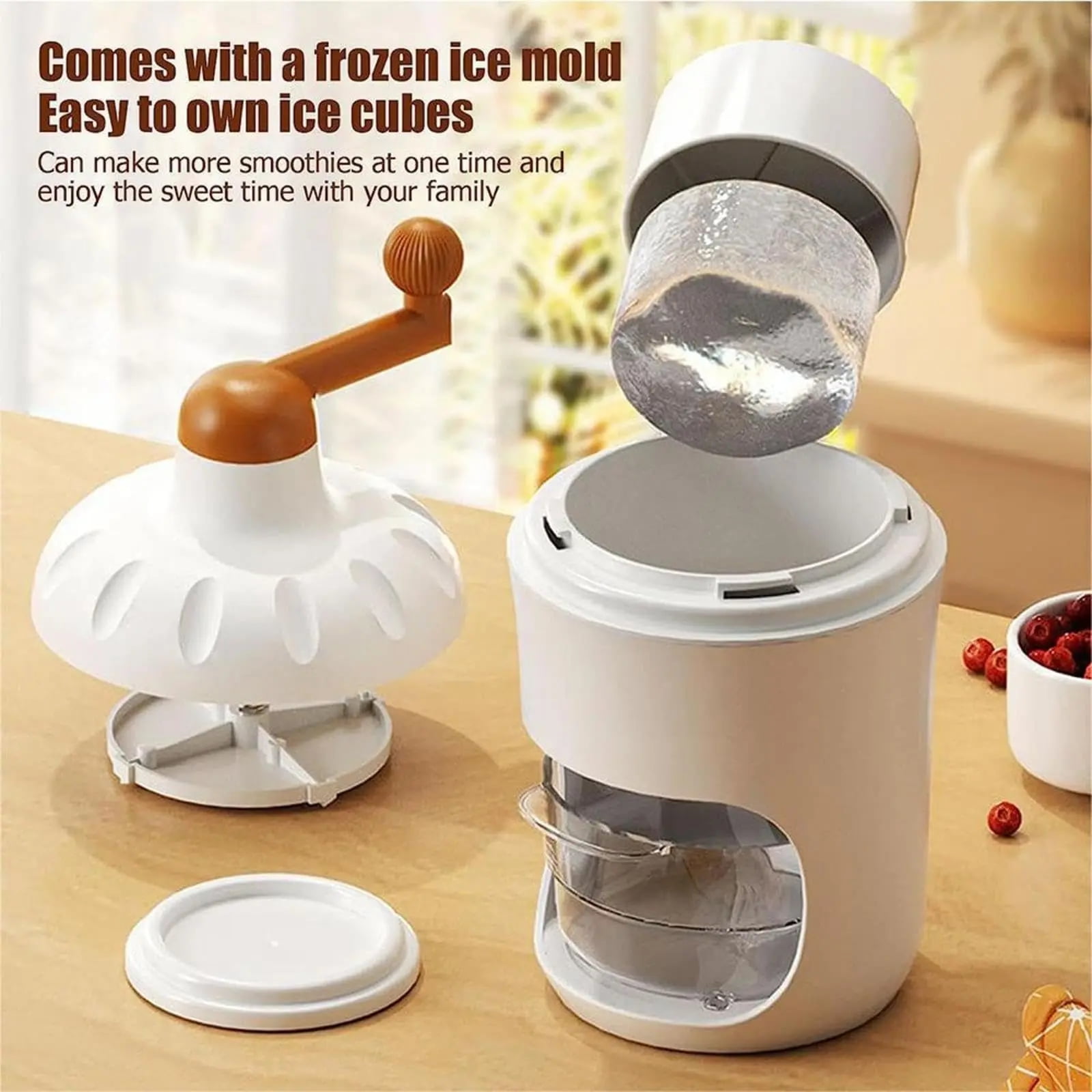 Manual Shaved Ice Maker Machine and Snow Cone Machine for making Snowcones Ice Cream and Slushy with Ice Cube Trays-BPA Free