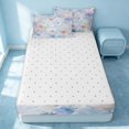 thumbnail image 4 of Erosebridal Chic Flower Zipper Full Size Comforter Sets with Fitted Sheet and 2 Pillowcases, Cute Floral Zipper Bedding Set, Reversible, Pastel Blue Watercolor, Reversible, 4 of 7