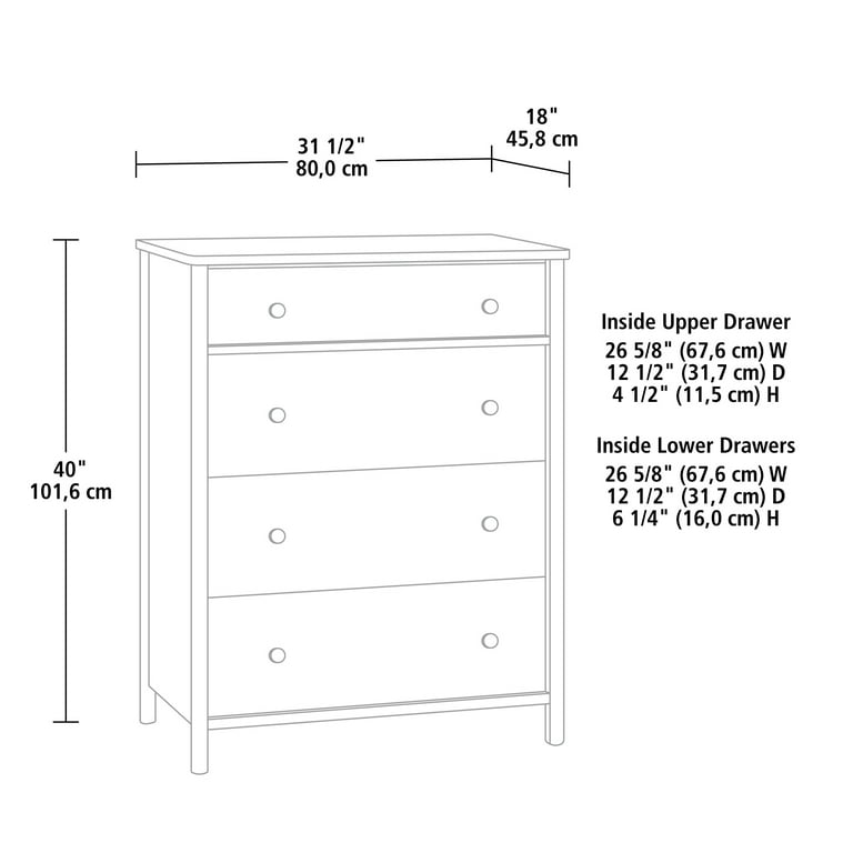 Mainstays Dowel 4 Drawer Dresser, Natural Teak Finish Mainstays Dowel 4 Drawer Dresser, Natural Teak Finish