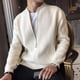 thumbnail image 3 of Suéter de otoño e invierno, abrigo, cárdigan de punto de color sólido para hombre, ropa superior informal ajustada para hombre, 3 of 6