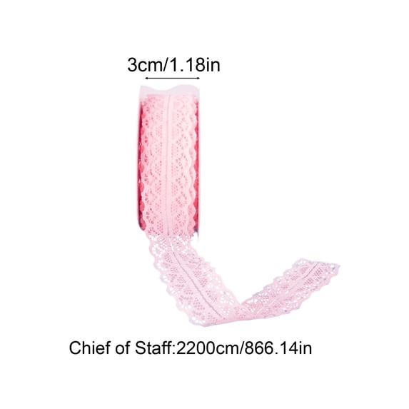 chaungfeng 1.18" Wide x 24.6 Yards Floral Pattern Lace Ribbon for Decorating, Floral Designing and Crafts - Pink